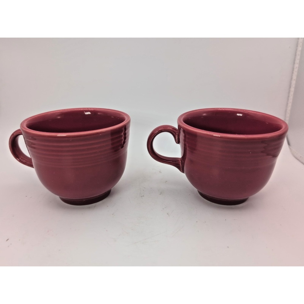 Lot of 2 Fiesta Ware Scarlet Red Homer Laughlin Coffee Tea Cups 3" Espresso